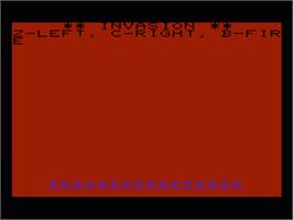 Title screen of Invasion on the Commodore VIC-20.