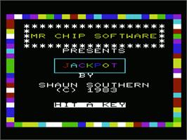 Title screen of Jackpot on the Commodore VIC-20.
