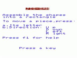 Title screen of Jigsaw on the Commodore VIC-20.
