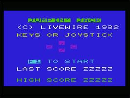 Title screen of Jumpin' Jack on the Commodore VIC-20.