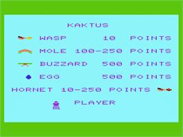 Title screen of Kaktus on the Commodore VIC-20.