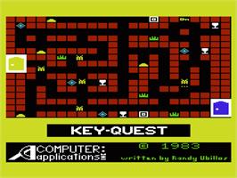 Title screen of Key Quest on the Commodore VIC-20.