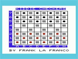Title screen of Kiddie Checkers on the Commodore VIC-20.