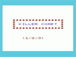 Title screen of Killer Comet on the Commodore VIC-20.