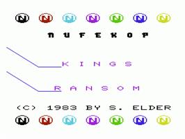 Title screen of King's Ransom on the Commodore VIC-20.