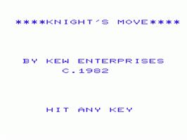 Title screen of Knights Move on the Commodore VIC-20.
