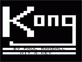 Title screen of Kong on the Commodore VIC-20.