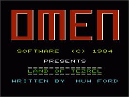 Title screen of Land Of Tezrel on the Commodore VIC-20.