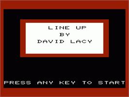 Title screen of Line Up on the Commodore VIC-20.