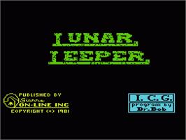 Title screen of Lunar Leeper on the Commodore VIC-20.