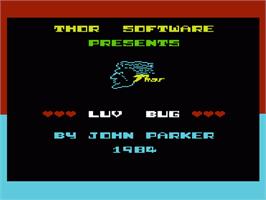 Title screen of Luv Bug on the Commodore VIC-20.