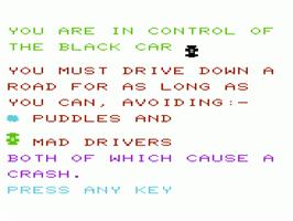 Title screen of Mad Drivers on the Commodore VIC-20.