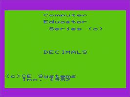 Title screen of Math Book I - Vic Math Quiz on the Commodore VIC-20.