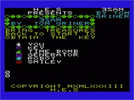 Title screen of Maze on the Commodore VIC-20.