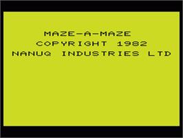 Title screen of Maze Amaze on the Commodore VIC-20.