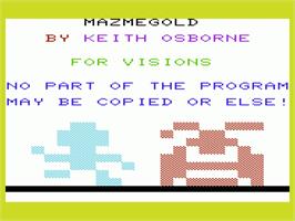 Title screen of Maze Gold on the Commodore VIC-20.