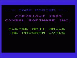 Title screen of Maze Master on the Commodore VIC-20.