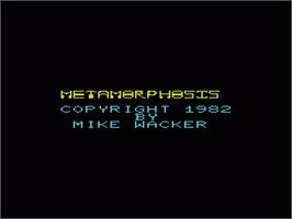 Title screen of Metamorphosis on the Commodore VIC-20.