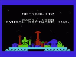 Title screen of Metro Blitz on the Commodore VIC-20.