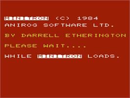 Title screen of Minitron on the Commodore VIC-20.