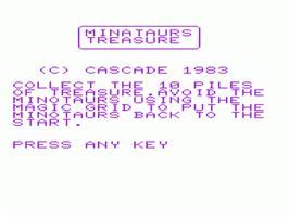 Title screen of Minotaurs Treasure on the Commodore VIC-20.