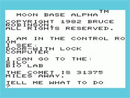 Title screen of Moon Base Alpha on the Commodore VIC-20.