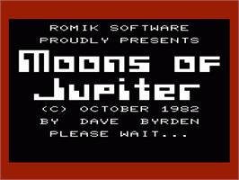 Title screen of Moons Of Jupiter on the Commodore VIC-20.