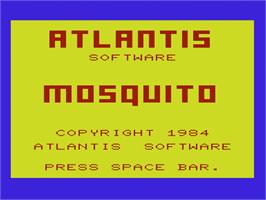 Title screen of Mosquito on the Commodore VIC-20.