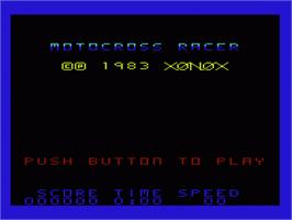 Title screen of Motocross Racer on the Commodore VIC-20.