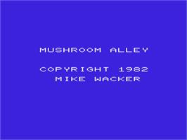 Title screen of Mushroom Alley on the Commodore VIC-20.