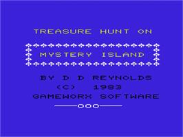 Title screen of Mystery Island on the Commodore VIC-20.