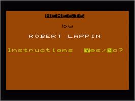 Title screen of Nemesis - Part 1 on the Commodore VIC-20.