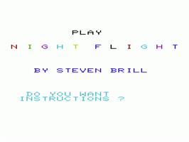Title screen of Night Flight on the Commodore VIC-20.