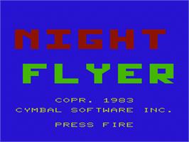 Title screen of Night Flyer on the Commodore VIC-20.