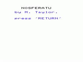 Title screen of Nosferatu on the Commodore VIC-20.