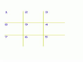 Title screen of Noughts And Crosses on the Commodore VIC-20.