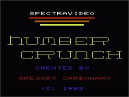 Title screen of Number Crunch on the Commodore VIC-20.