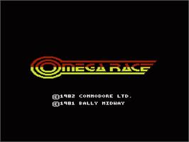 Title screen of Omega Race on the Commodore VIC-20.