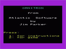 Title screen of Omnitron on the Commodore VIC-20.