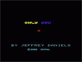 Title screen of Only You on the Commodore VIC-20.