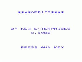 Title screen of Orbits on the Commodore VIC-20.