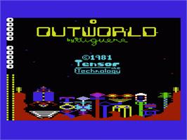 Title screen of Outworld on the Commodore VIC-20.