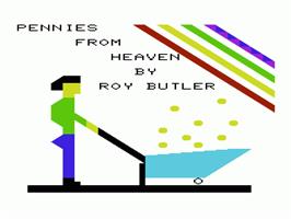 Title screen of Pennies From Heaven on the Commodore VIC-20.