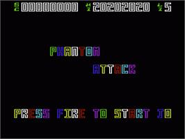 Title screen of Phantom Attack on the Commodore VIC-20.