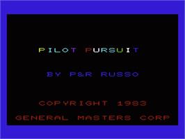 Title screen of Pilot Pursuit on the Commodore VIC-20.