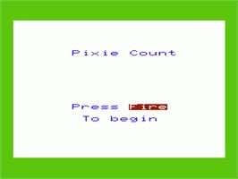 Title screen of Pixie Count on the Commodore VIC-20.