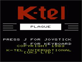 Title screen of Plague on the Commodore VIC-20.