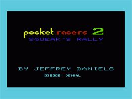 Title screen of Pocket Racers 2 on the Commodore VIC-20.