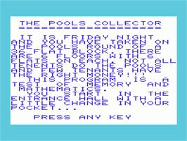 Title screen of Pools Collector, The on the Commodore VIC-20.