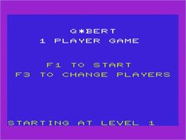 Title screen of Q-bert on the Commodore VIC-20.